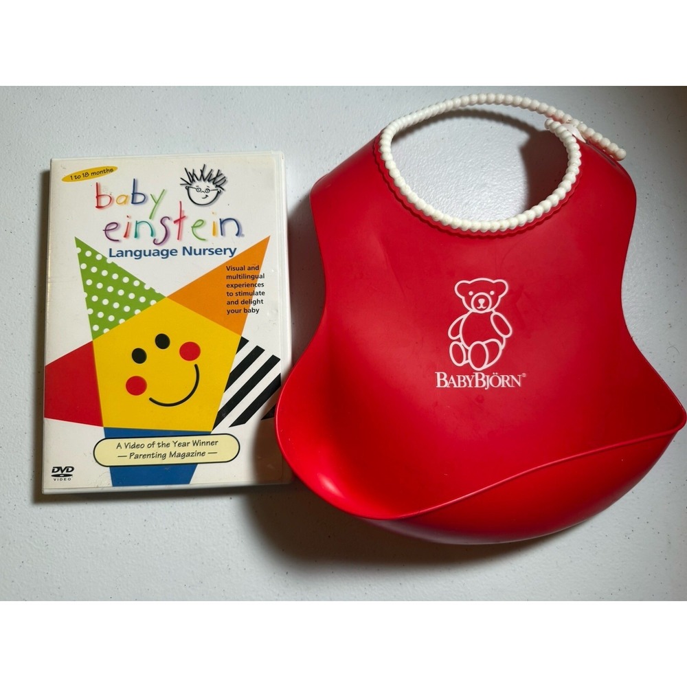 Baby Einstein Language Nursery‎ DVD and Baby Bjorn Red Bib